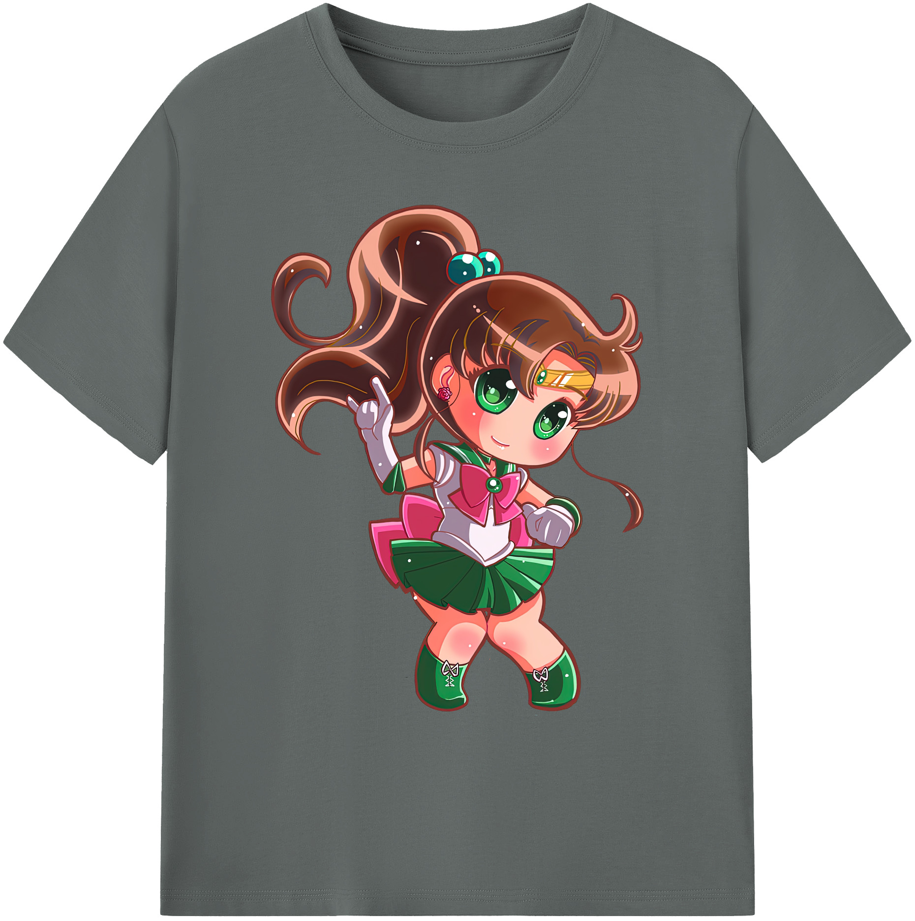 （画像用） 美少女戦士セーラームーン 木野 まこと きの まこと Sailor Moon Kino Makoto （セーラージュピター；Sailor Jupiter） 綿100％ メンズ半袖Tシャツ｜肌触りやわらか＆通気性